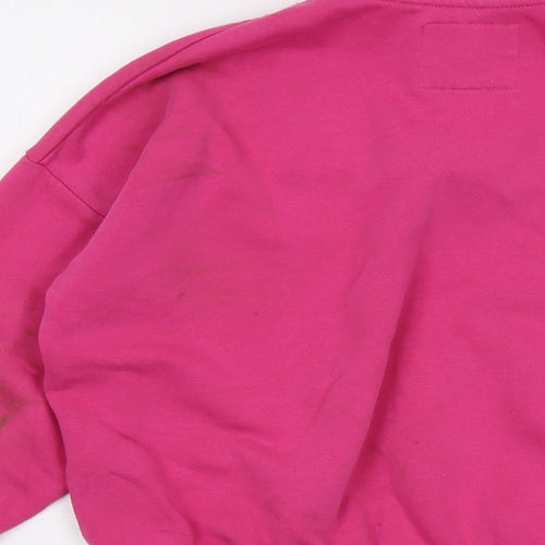 Jack Wills Girls Pink Cotton Pullover Sweatshirt Size 10-11 Years Zip