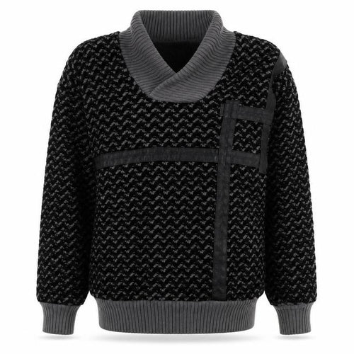 Milano Mens Black Mock Neck Acrylic Pullover Jumper Size L Long Sleeve - Vintage