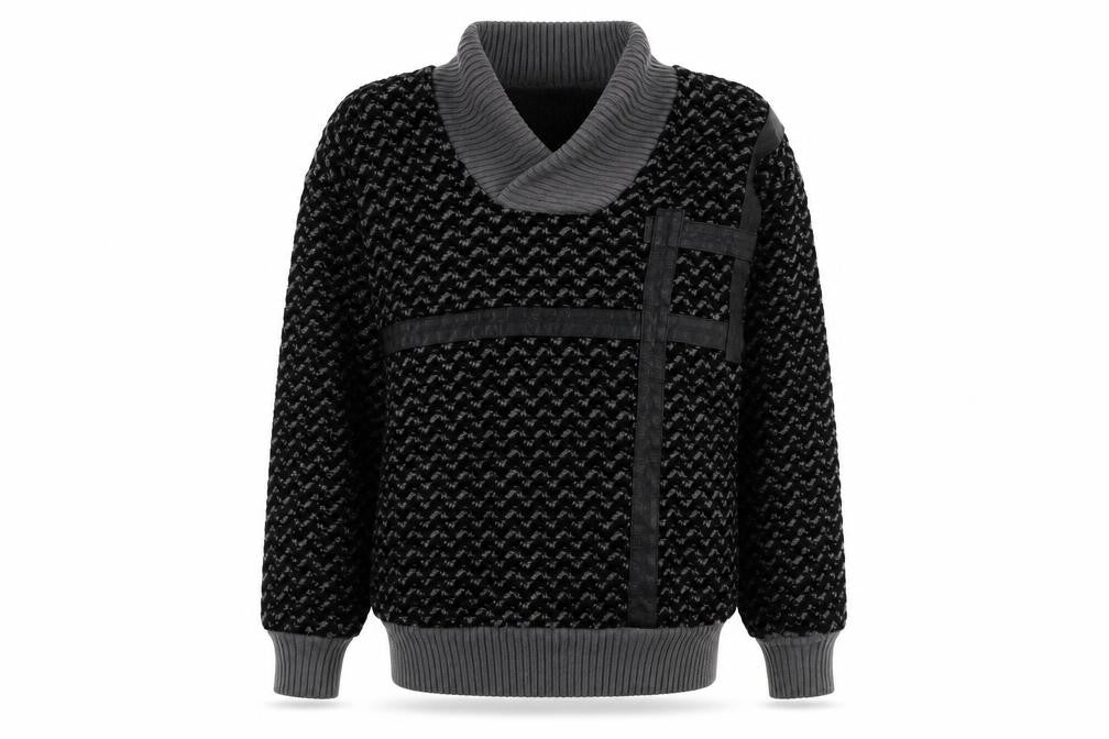 Milano Mens Black Mock Neck Acrylic Pullover Jumper Size L Long Sleeve - Vintage