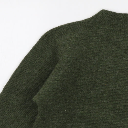 White Stuff Womens Green Mock Neck Wool Pullover Jumper Size 10