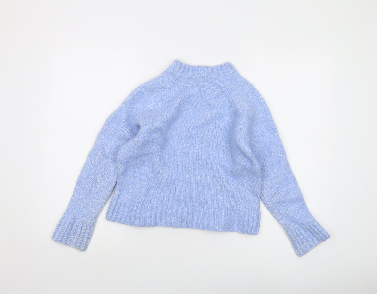 COS Womens Blue Mock Neck Alpaca Pullover Jumper Size S