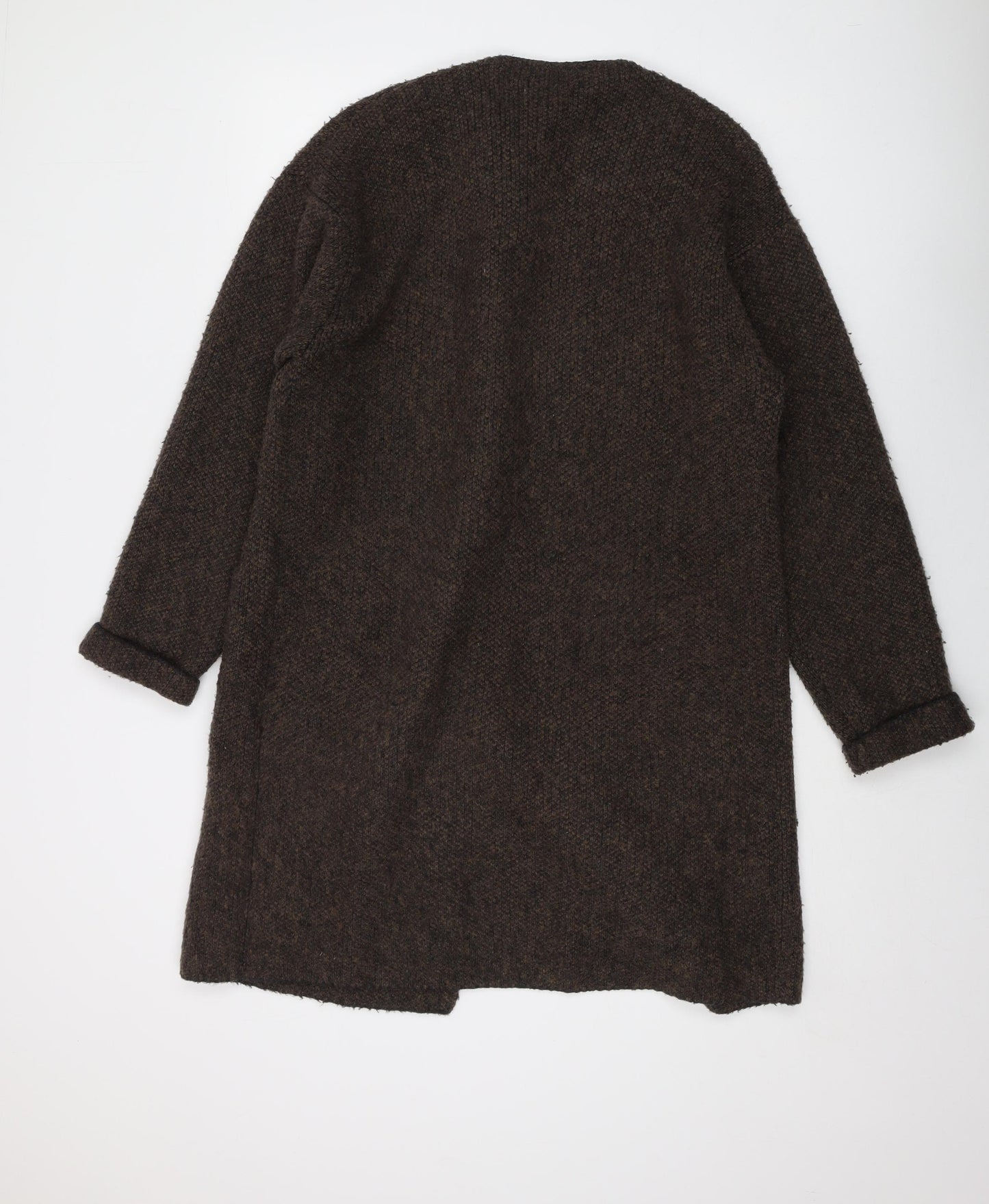 Uniqlo Womens Brown Round Neck Acrylic Cardigan Jumper Size M