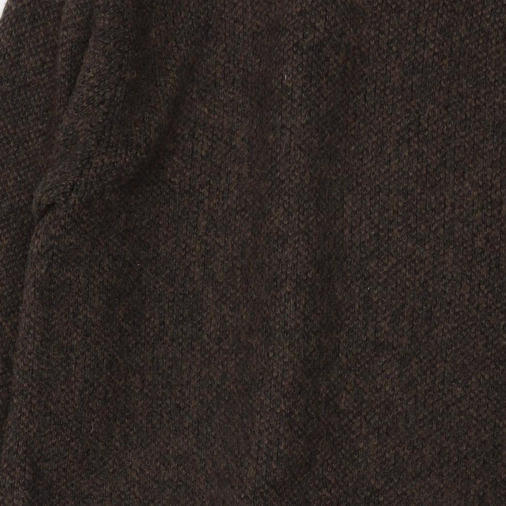 Uniqlo Womens Brown Round Neck Acrylic Cardigan Jumper Size M