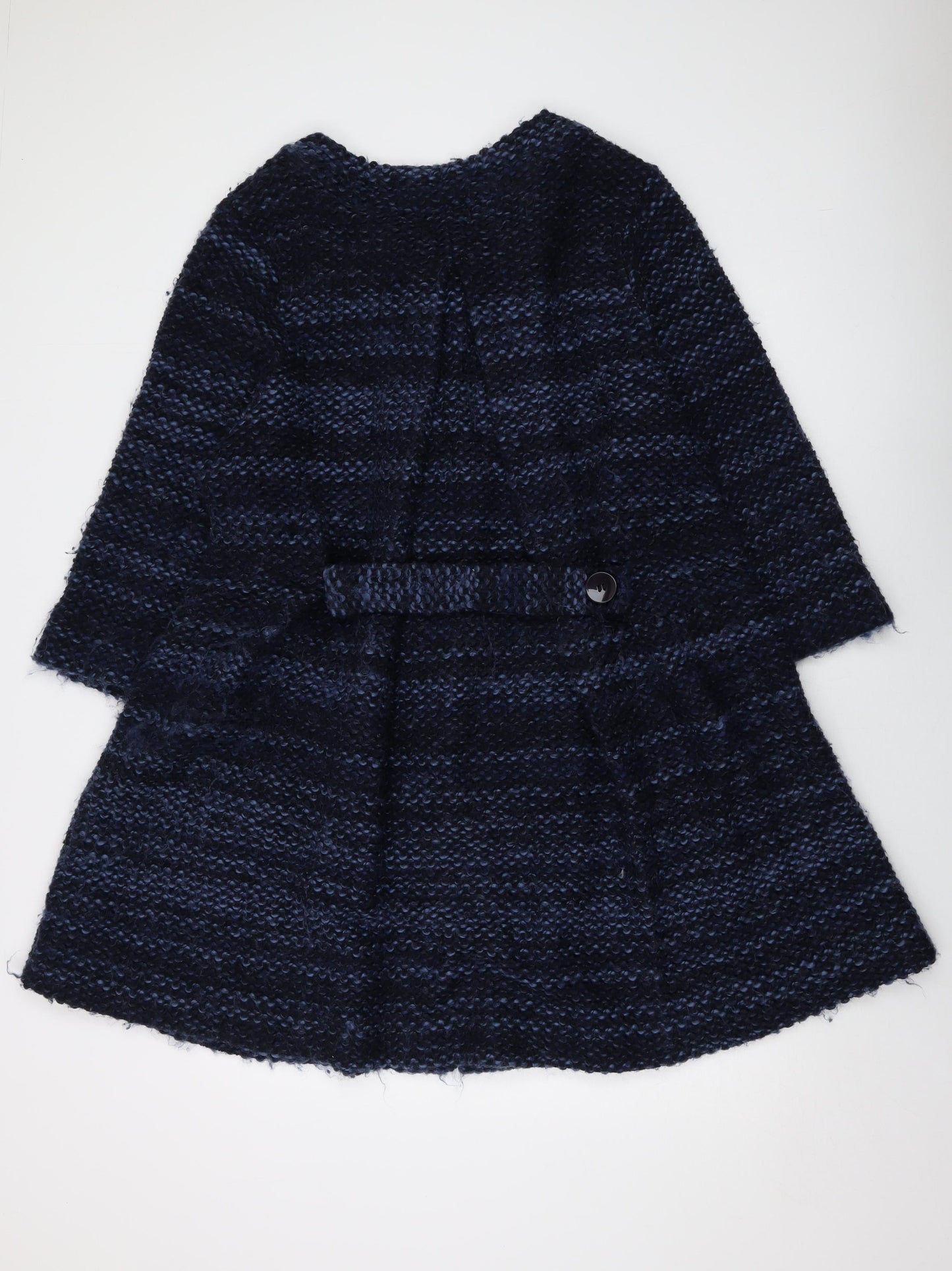 Monsoon Womens Blue Round Neck Acrylic Cardigan Jumper Size 16