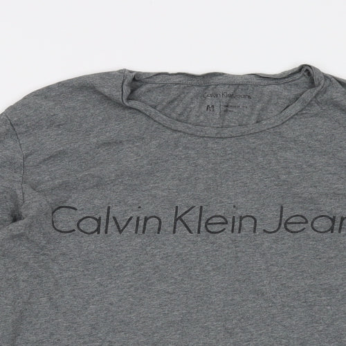 Calvin Klein Mens Grey Cotton T-Shirt Size M Crew Neck