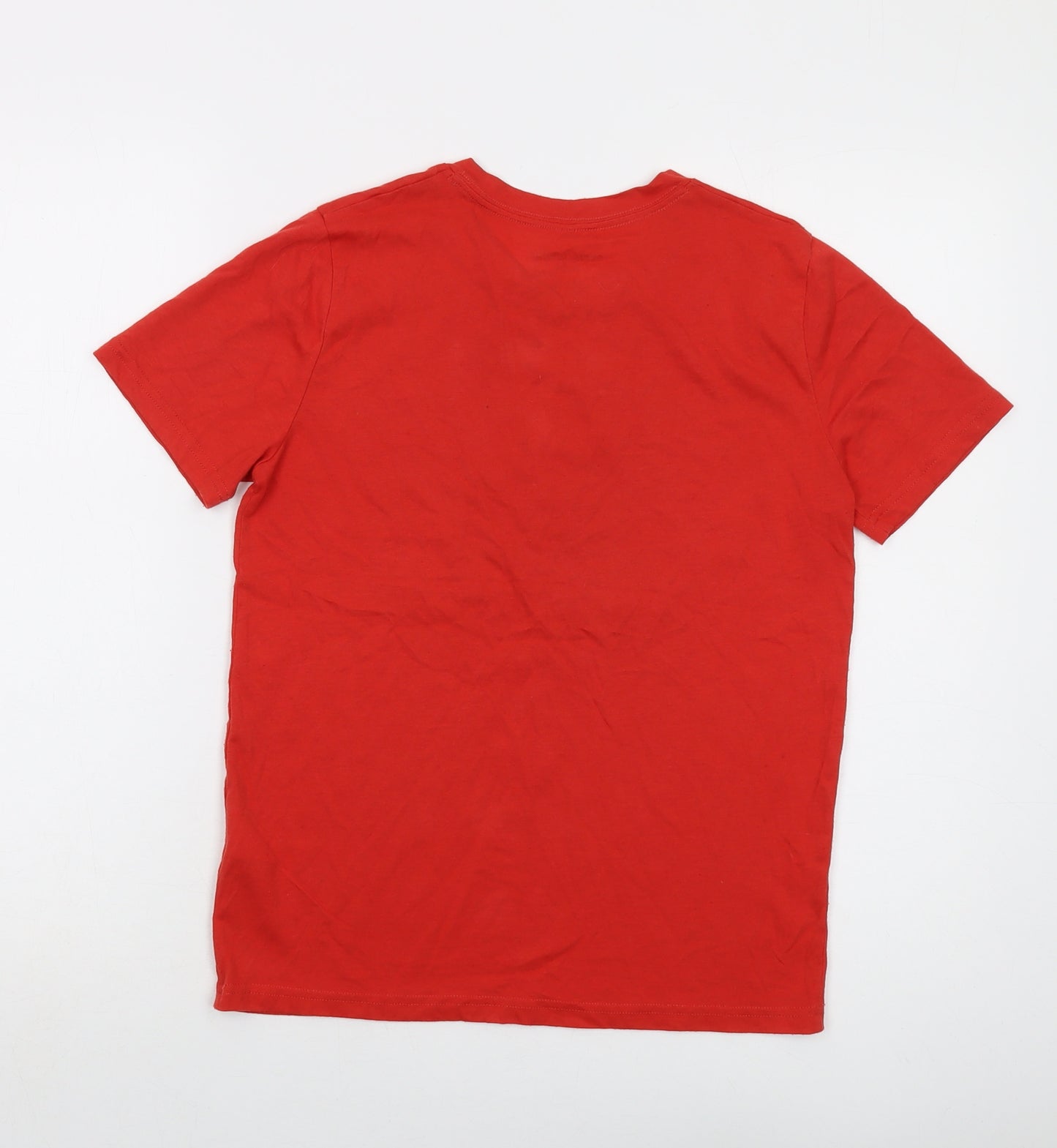 Abercrombie & Fitch Boys Red Cotton Basic T-Shirt Size 13-14 Years Crew Neck Pullover