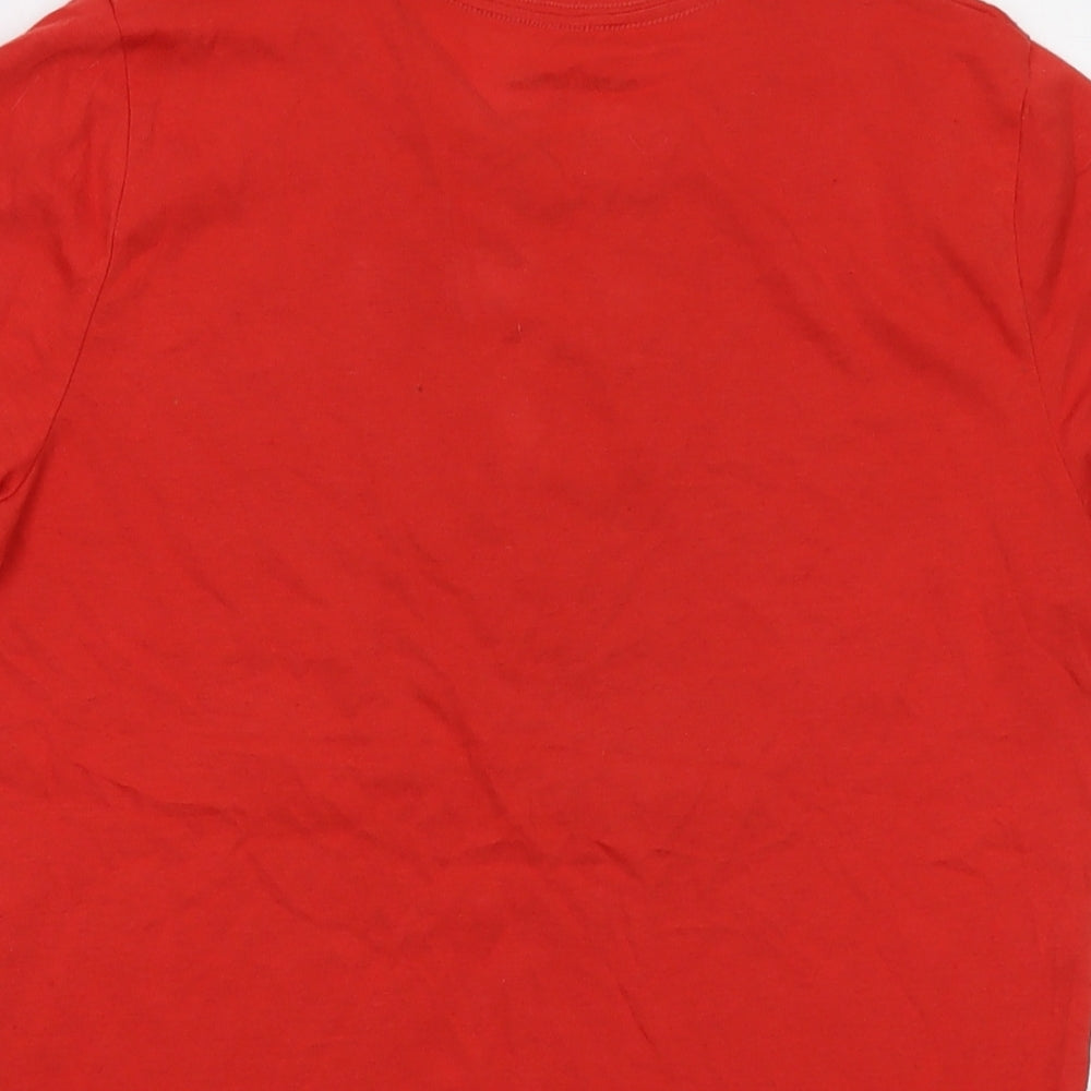 Abercrombie & Fitch Boys Red Cotton Basic T-Shirt Size 13-14 Years Crew Neck Pullover