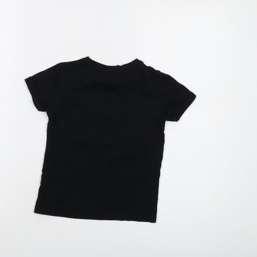 Pudsey Boys Black Cotton Basic T-Shirt Size 4-5 Years Crew Neck Pullover