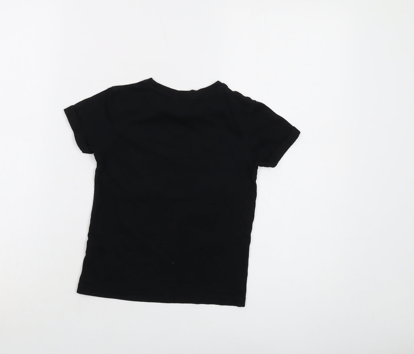 Pudsey Boys Black Cotton Basic T-Shirt Size 4-5 Years Crew Neck Pullover