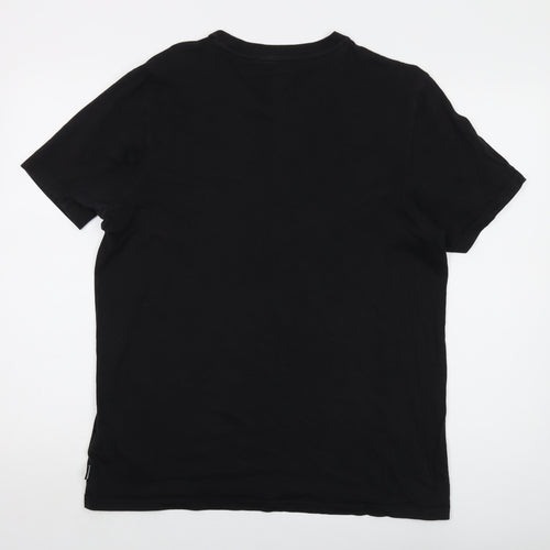 adidas Mens Black Cotton T-Shirt Size L Crew Neck