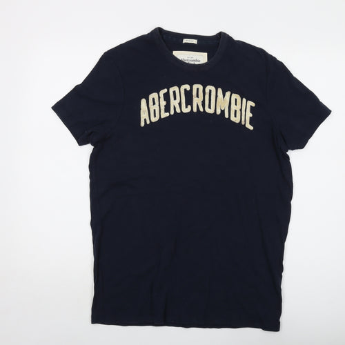 Abercrombie & Fitch Mens Blue Cotton T-Shirt Size L Crew Neck