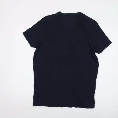 Abercrombie & Fitch Mens Blue Cotton T-Shirt Size L Crew Neck