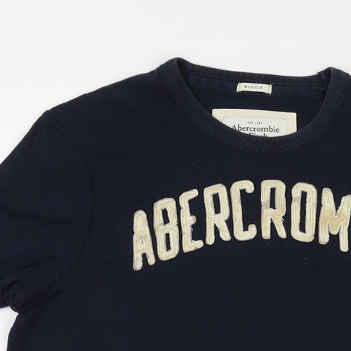 Abercrombie & Fitch Mens Blue Cotton T-Shirt Size L Crew Neck