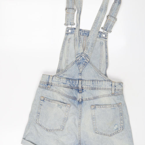 H&M Womens Blue Cotton Dungaree One-Piece Size 6 Button