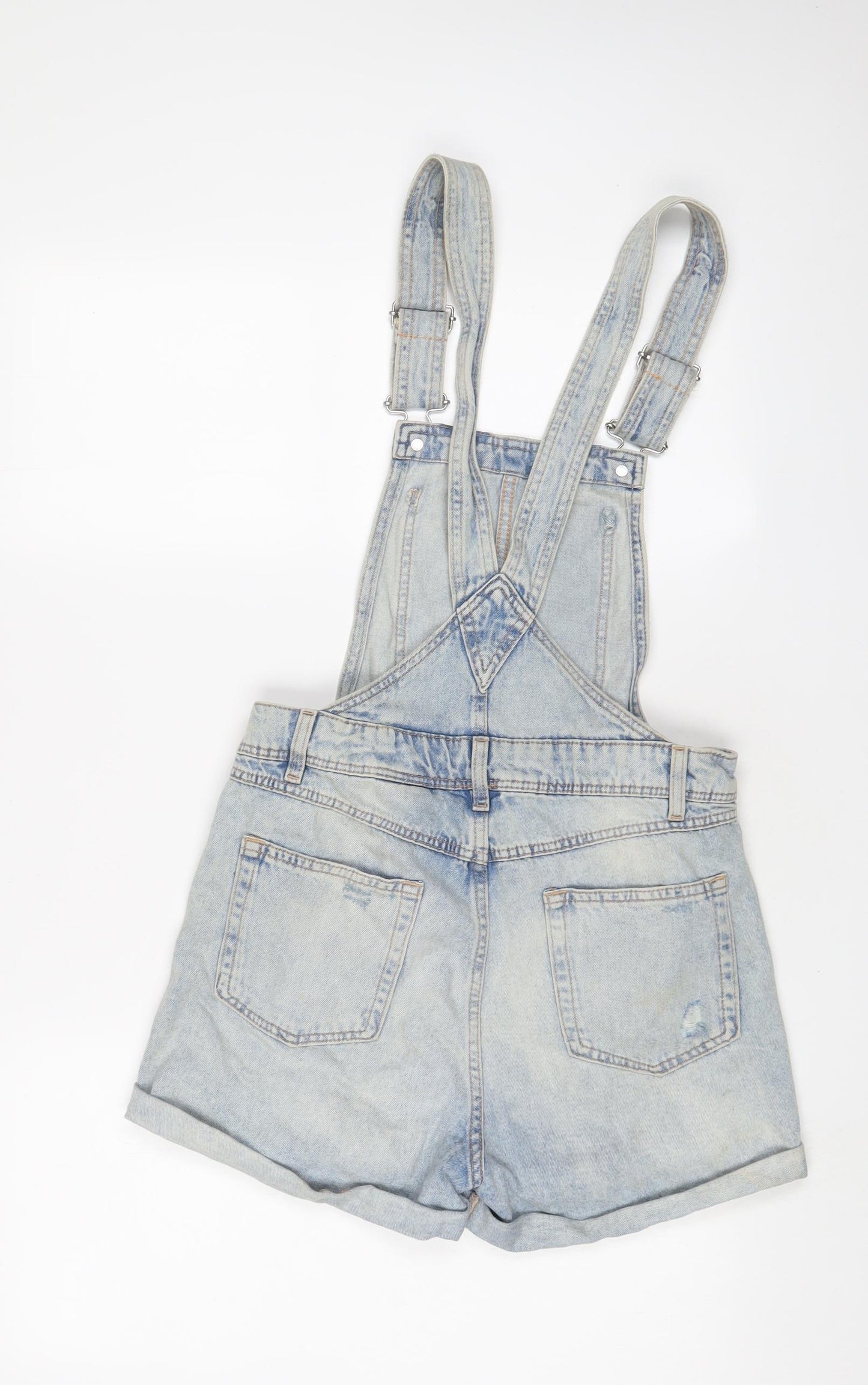 H&M Womens Blue Cotton Dungaree One-Piece Size 6 Button