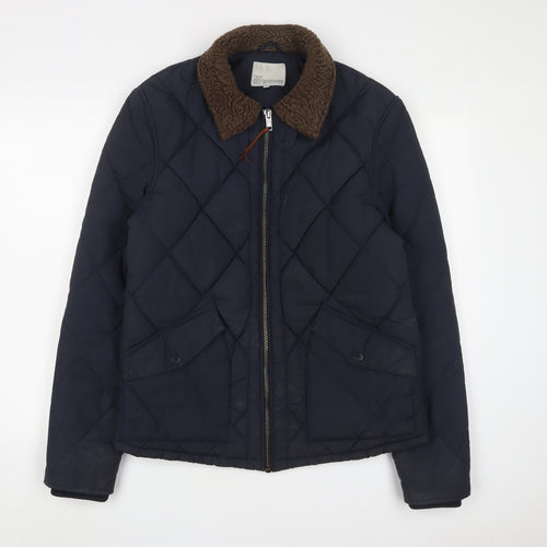 NEXT Mens Blue Quilted Jacket Size M Zip