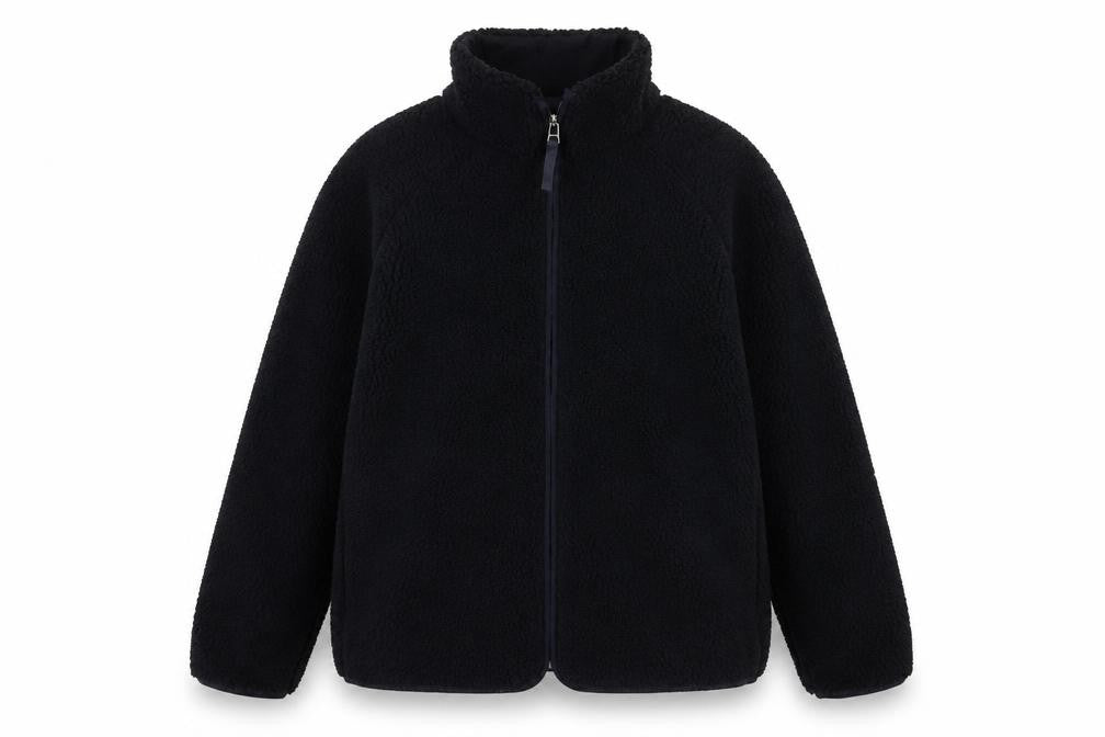 Front view of Marks & Spencer women’s blue jacket, size UK 14, zip