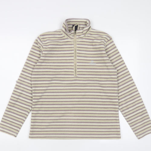 Craghoppers Womens Multicoloured Striped Polyester Pullover Sweatshirt Size 10 Zip