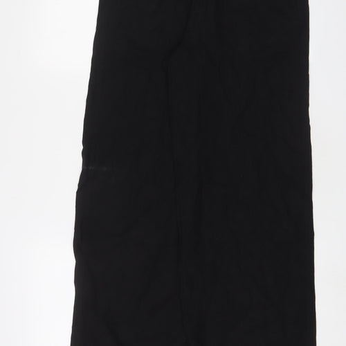 Marks and Spencer Womens Black Linen Trousers Size 10 L33 in Regular Drawstring