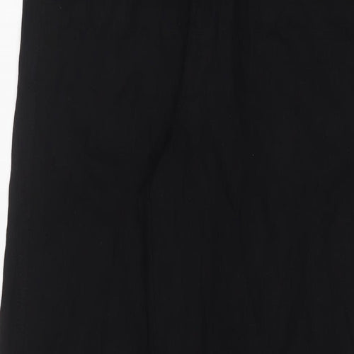 Marks and Spencer Womens Black Linen Trousers Size 10 L33 in Regular Drawstring