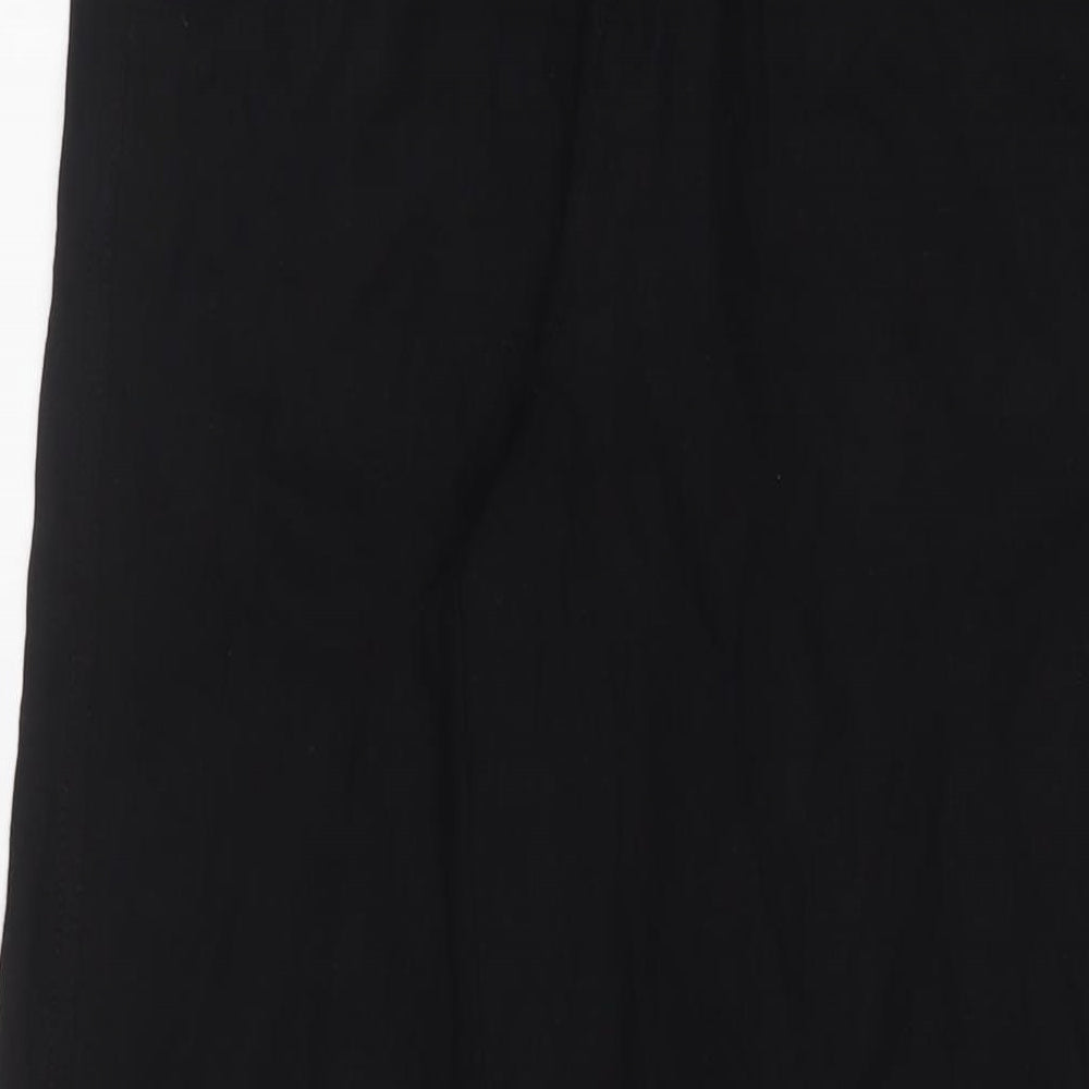 Marks and Spencer Womens Black Linen Trousers Size 10 L33 in Regular Drawstring