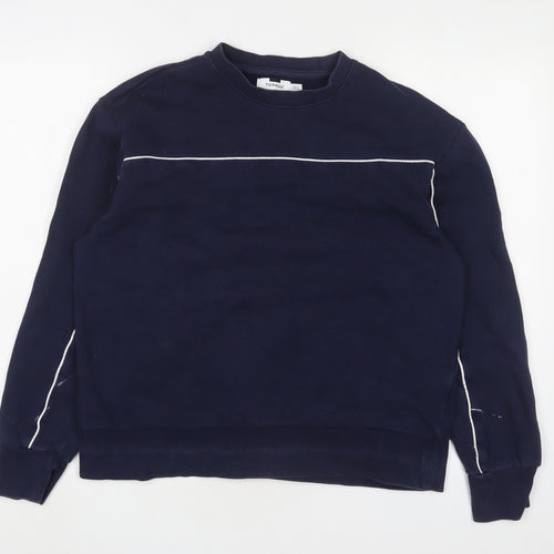 Topman Mens Blue Cotton Pullover Sweatshirt Size S
