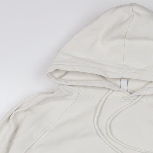 H&M Womens White Cotton Pullover Hoodie Size M Pullover