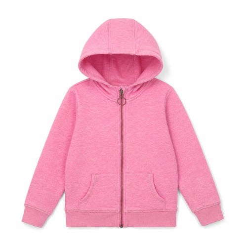 Marks and Spencer Girls Pink Cotton Full Zip Hoodie Size 7-8 Years Zip