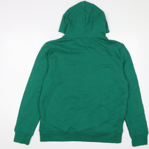 Marks and Spencer Mens Green Cotton Pullover Hoodie Size L