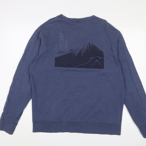 Uniqlo Mens Blue Cotton Pullover Sweatshirt Size L