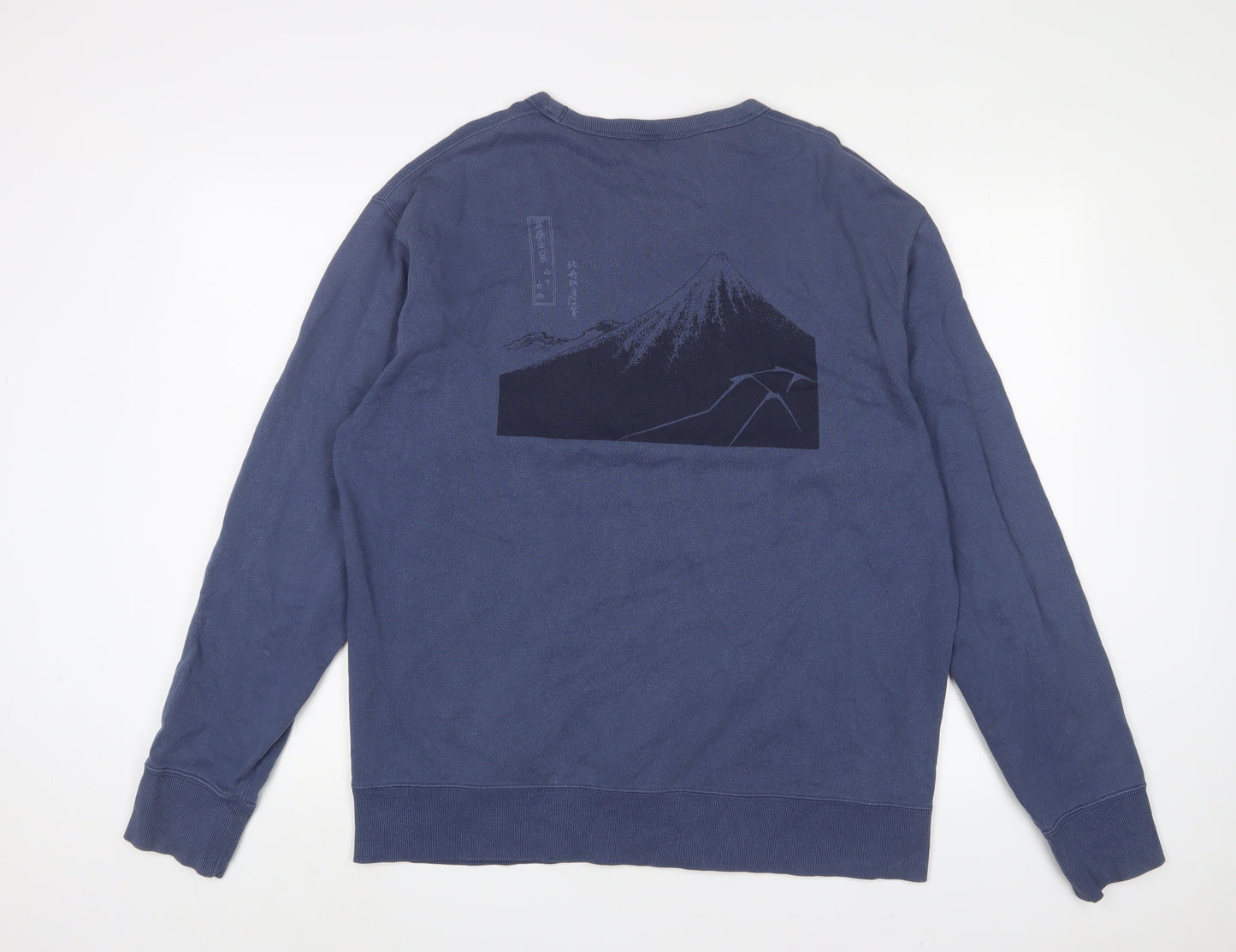 Uniqlo Mens Blue Cotton Pullover Sweatshirt Size L