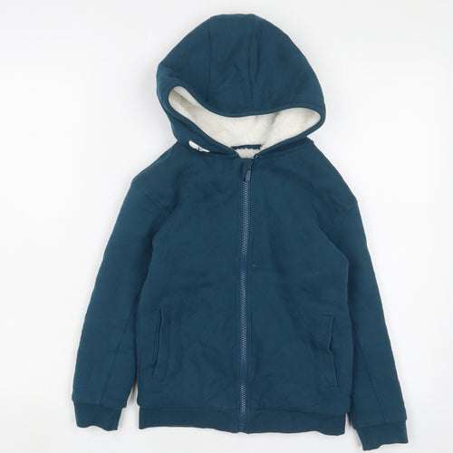 John Lewis Boys Blue Cotton Full Zip Hoodie Size 8 Years Zip
