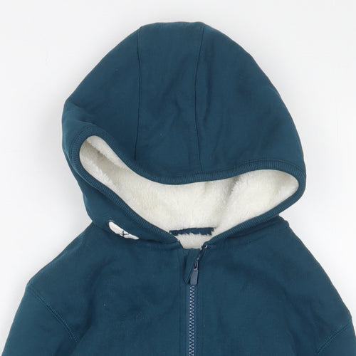 John Lewis Boys Blue Cotton Full Zip Hoodie Size 8 Years Zip