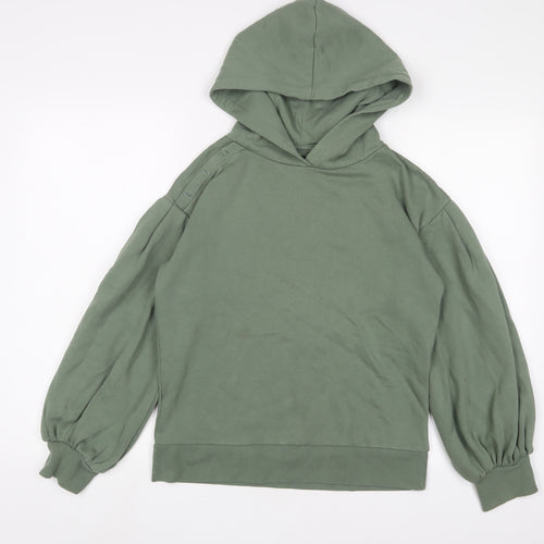 New Look Womens Green Cotton Pullover Hoodie Size S Pullover