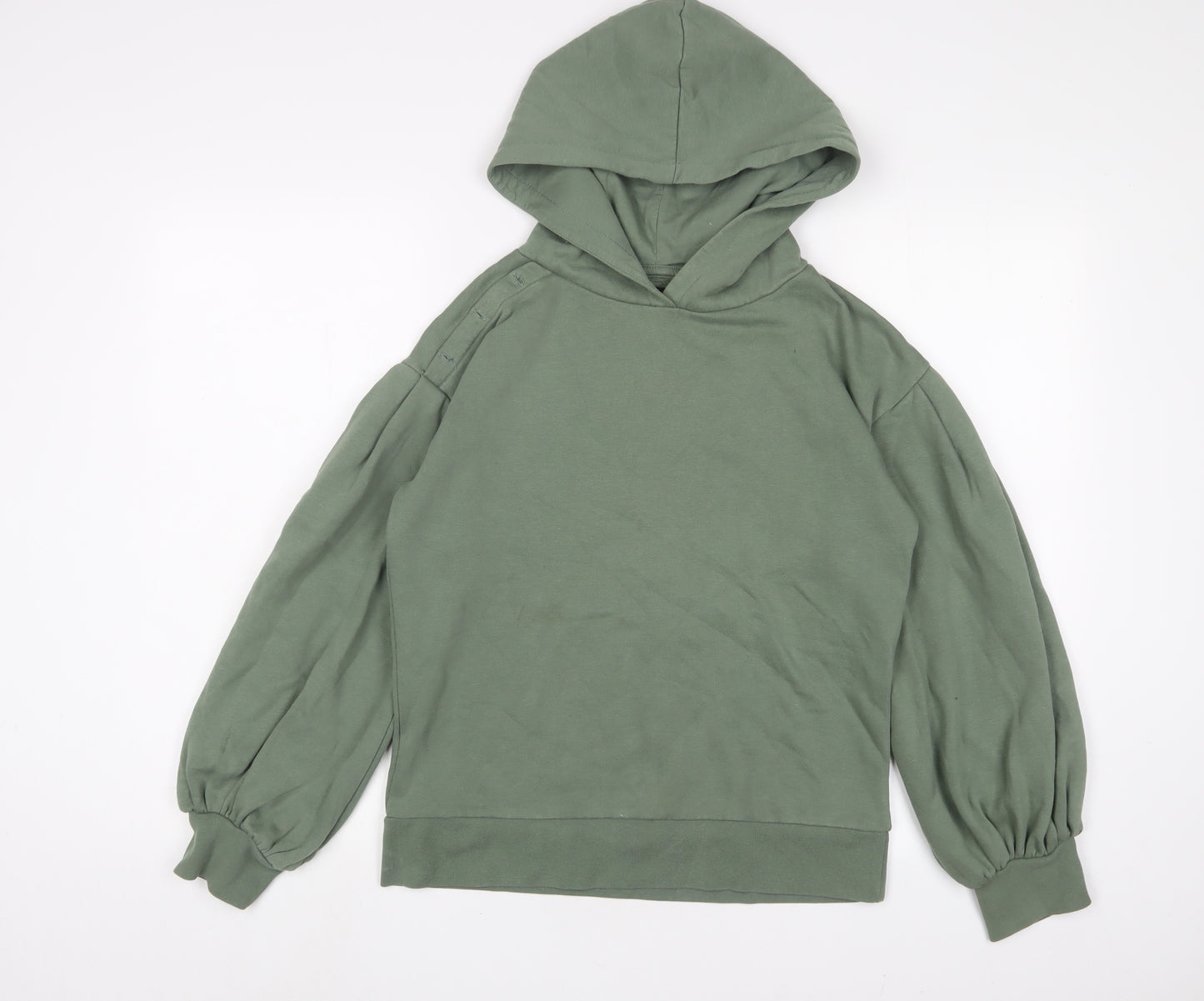 New Look Womens Green Cotton Pullover Hoodie Size S Pullover