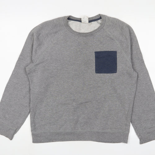 Topman Mens Grey Cotton Pullover Sweatshirt Size S