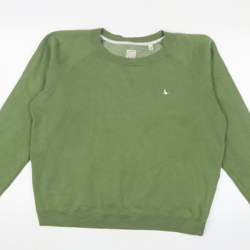 Jack Wills Womens Green Cotton Pullover Sweatshirt Size 14 Pullover - Logo, Embroidered