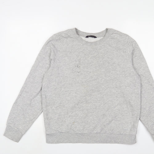 Marks and Spencer Womens Grey Cotton Pullover Sweatshirt Size 14 Pullover