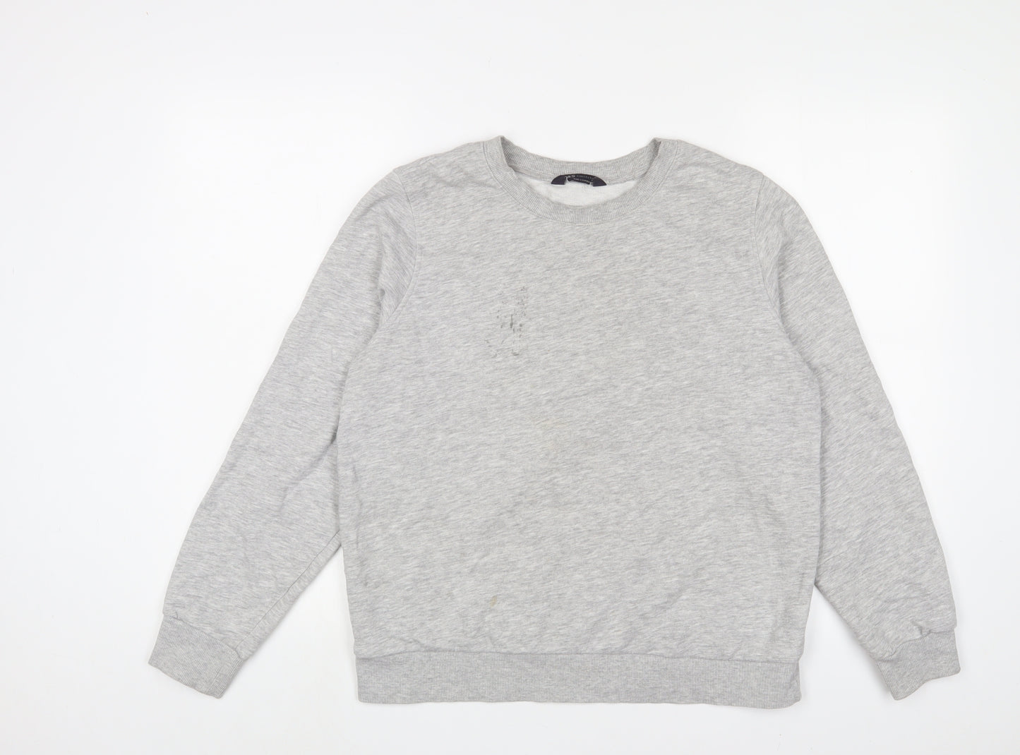 Marks and Spencer Womens Grey Cotton Pullover Sweatshirt Size 14 Pullover