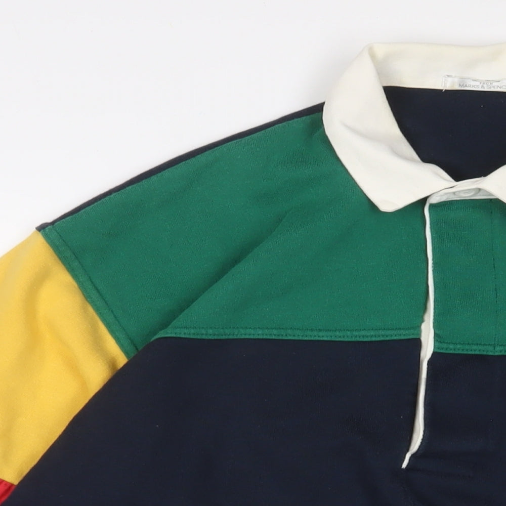 St Michael Mens Multicoloured Cotton Pullover Sweatshirt Size M - Vintage