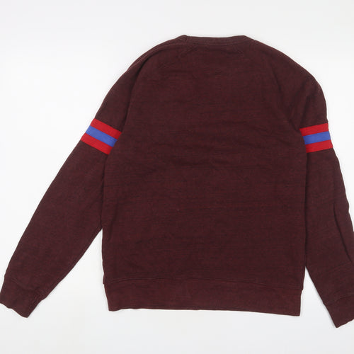 Old Navy Mens Red Cotton Pullover Sweatshirt Size S - Logo, Embroidered