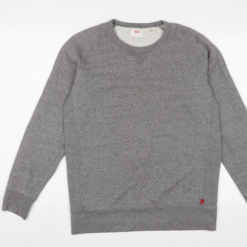 Levi's Mens Grey Cotton Pullover Sweatshirt Size M - Logo, Embroidered