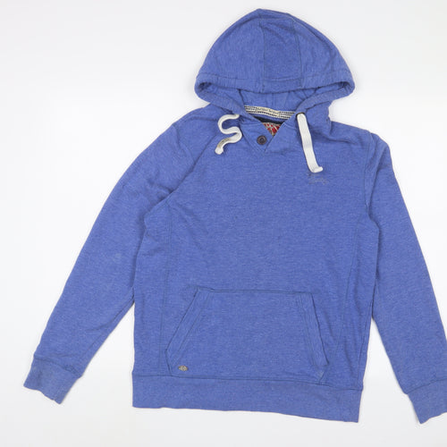 Tokyo Laundry Mens Blue Cotton Pullover Hoodie Size M - Logo, Embroidered