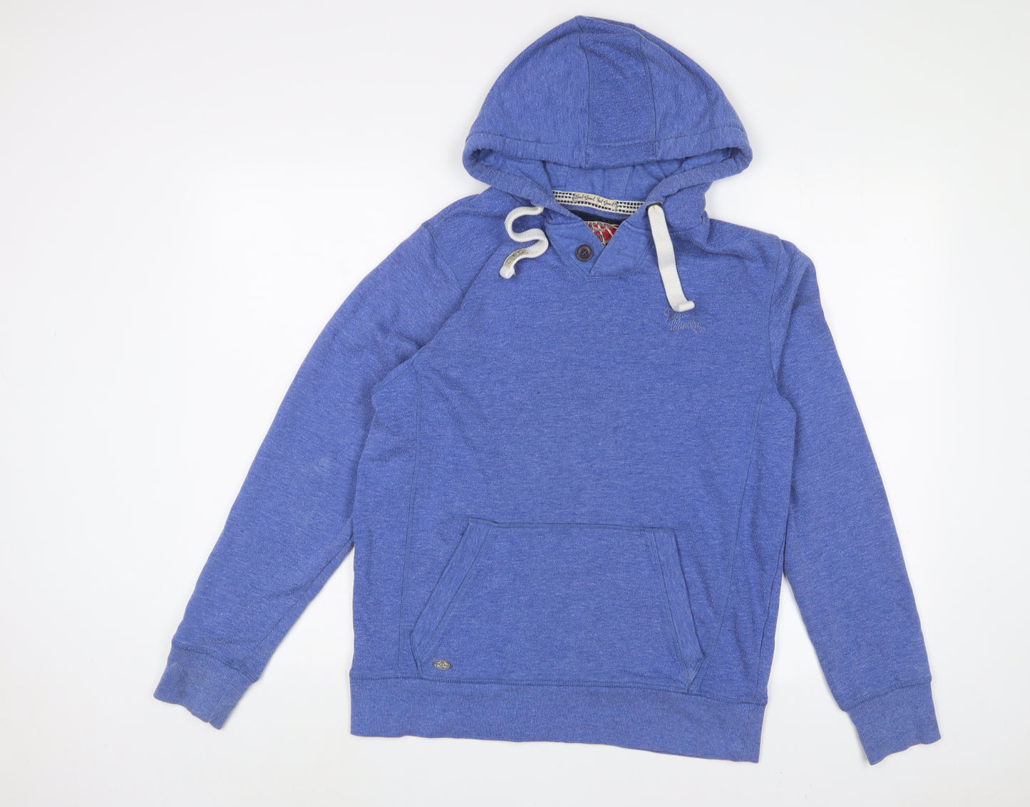 Tokyo Laundry Mens Blue Cotton Pullover Hoodie Size M - Logo, Embroidered