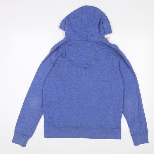 Tokyo Laundry Mens Blue Cotton Pullover Hoodie Size M - Logo, Embroidered