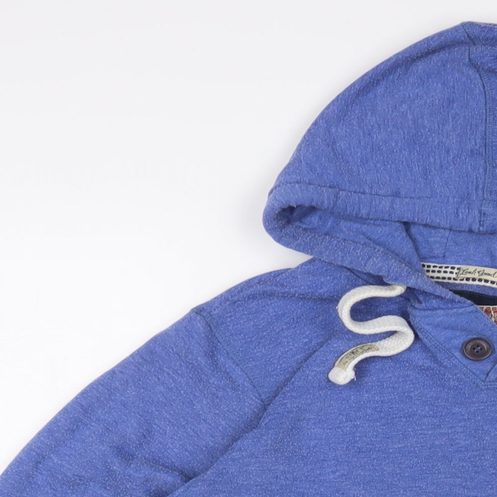 Tokyo Laundry Mens Blue Cotton Pullover Hoodie Size M - Logo, Embroidered