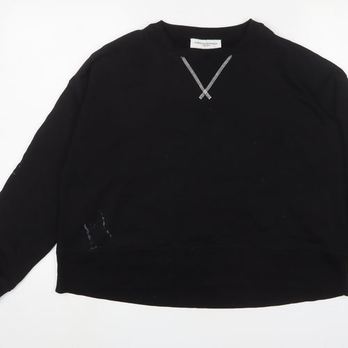 Carolyn Donnelly Womens Black Cotton Pullover Sweatshirt Size M Pullover