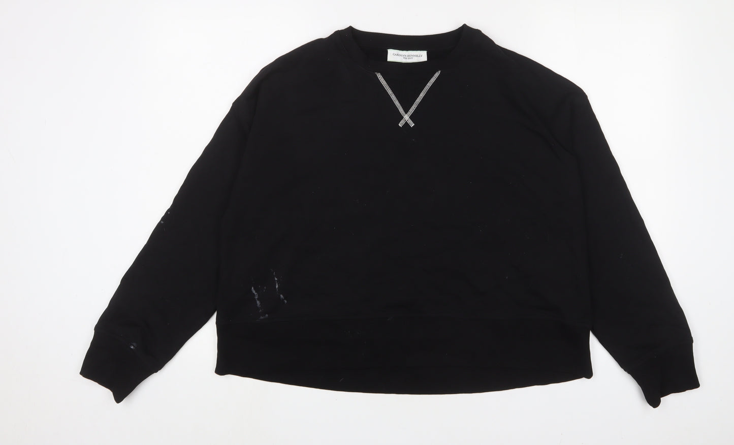 Carolyn Donnelly Womens Black Cotton Pullover Sweatshirt Size M Pullover