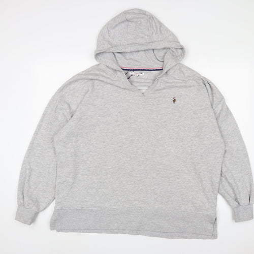 US Polo Assn. Womens Grey Cotton Pullover Hoodie Size 14 Pullover - Logo, Embroidered