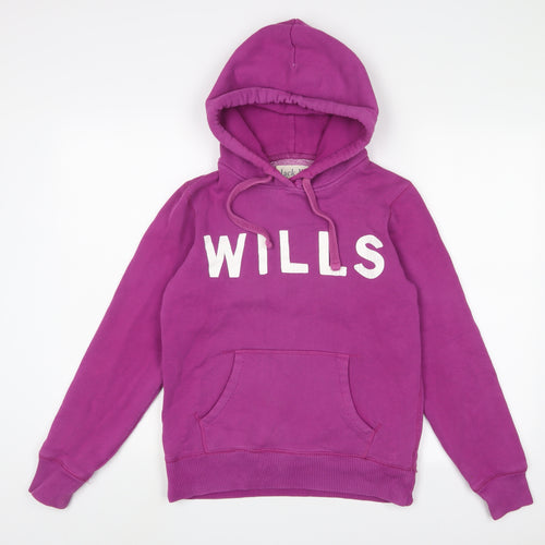 Jack Wills Womens Purple Cotton Pullover Hoodie Size 10 Pullover - Logo